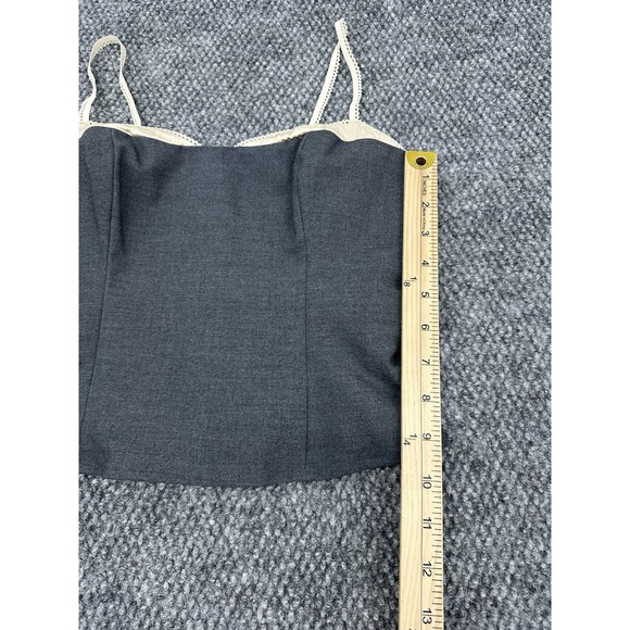 Reformation Women's 2 Melanie Camisole Dark Gray Cream Top - Excellent - Picture 9 of 10